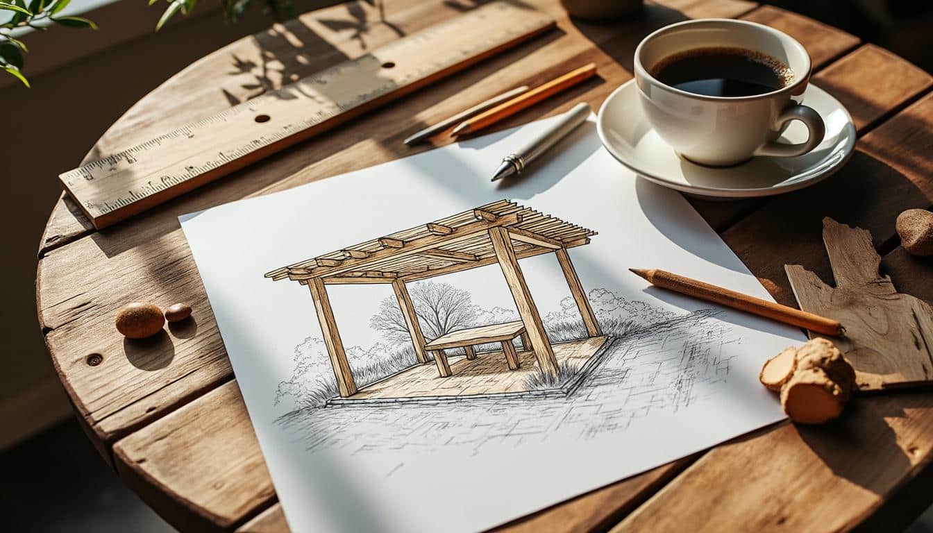 Illustration: Présentation et définition d’un plan de pergola en bois PDF gratuit