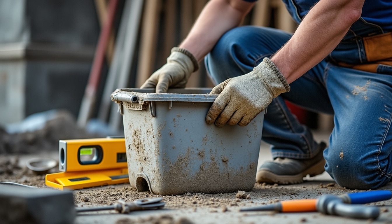 Illustration: Définition et rôle du seau de maçon sur un chantier