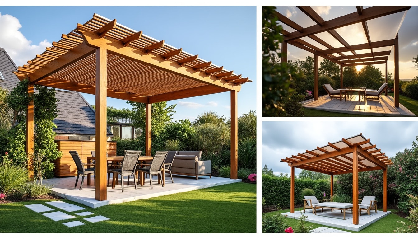 Illustration: Les différents types de toits pour une pergola en bois
