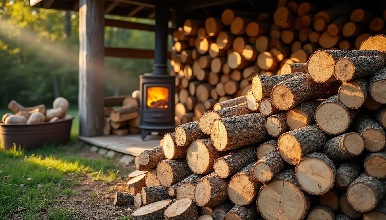 Illustration: Le bois de chauffage de châtaignier : qualités, avantages et inconvénients