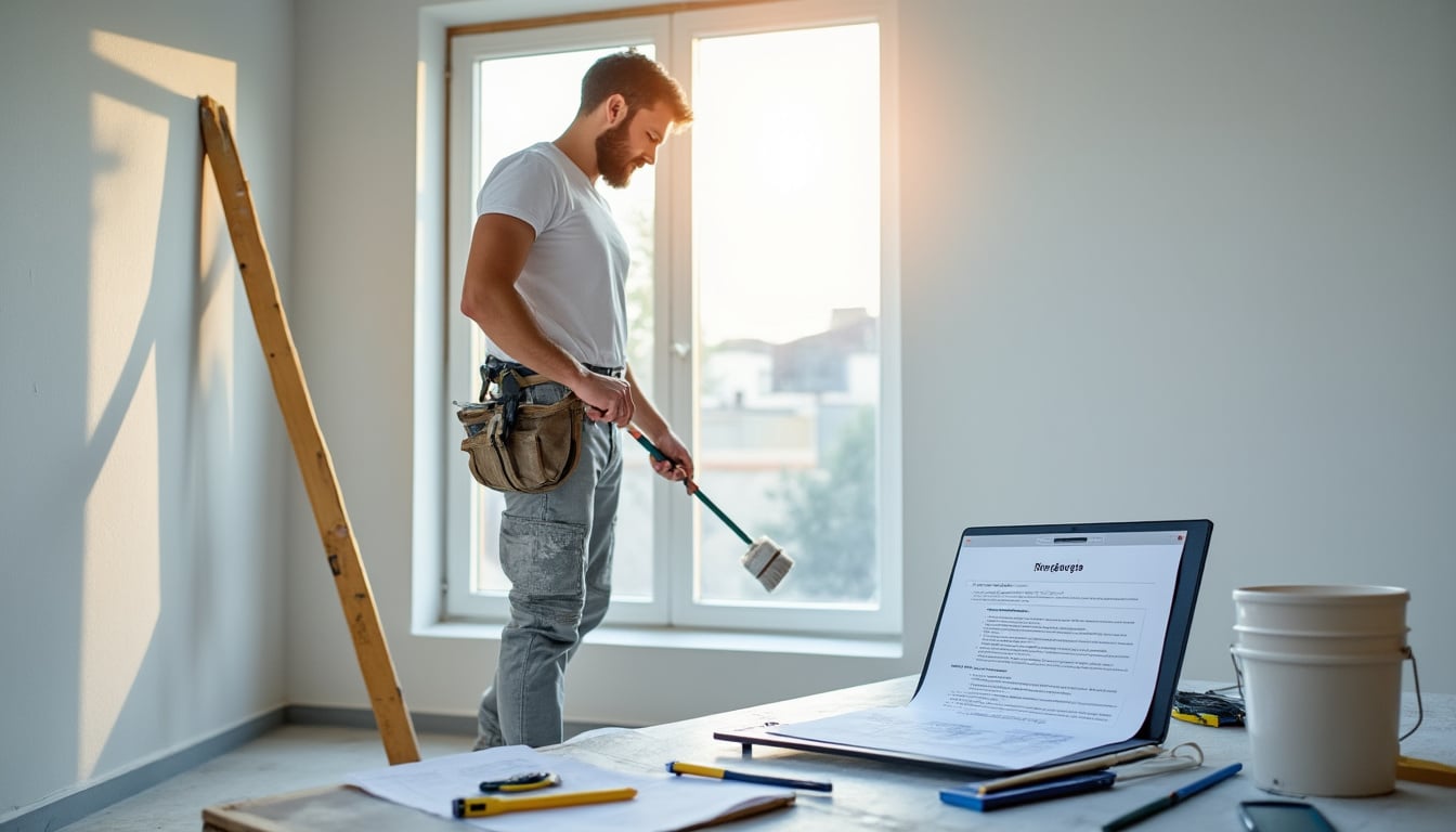 Illustration: Définition du métier de peintre en bâtiment et place des compétences dans le CV