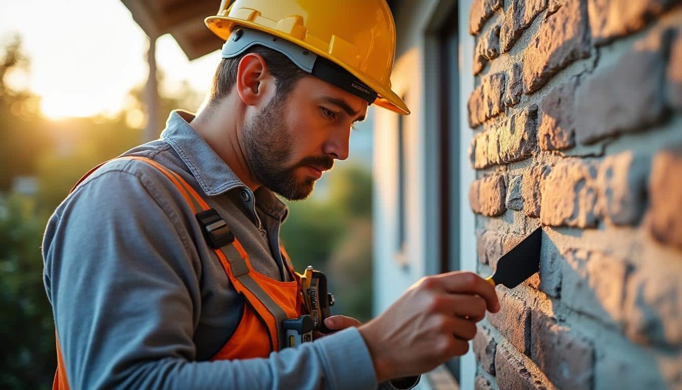 Illustration: Diagnostic et préparation avant une réparation de fissure sur crépi de façade