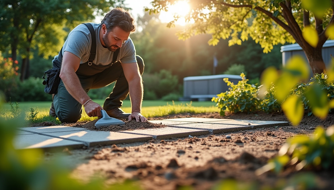 Illustration: Préparer le sol et poser une dalle pour protéger le spa gonflable