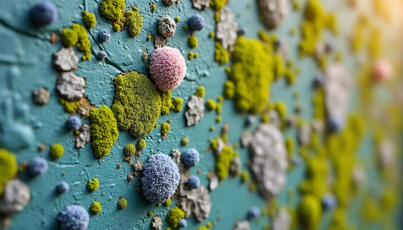 Illustration: Identifier les différents types de mousses, algues et lichens sur la peinture de façade