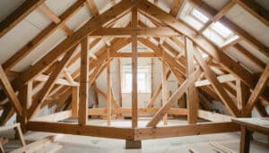 Schéma d’une charpente traditionnelle en bois